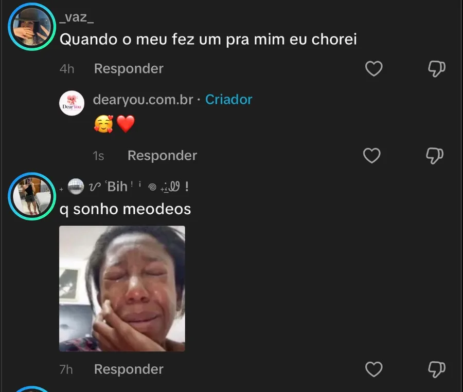 Comentário de _vaz_: “Quando o meu fez um pra mim eu chorei”